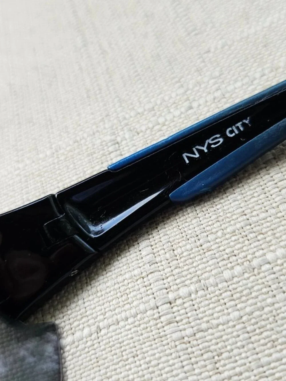 NYS city Men Sunglasses Black Wrap Sport Eyewear Shades Blue Mirror Lenses